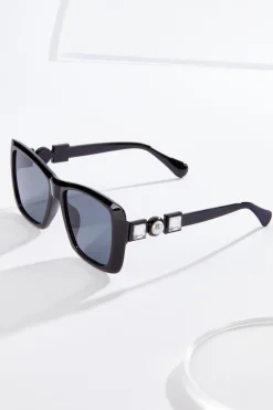 Embellished Arm Square Sunglasses