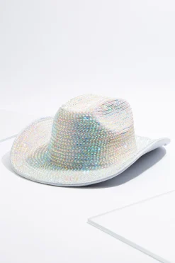 Embellished Glitter Western Hat