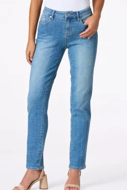 Embellished Mid Rise Jeans