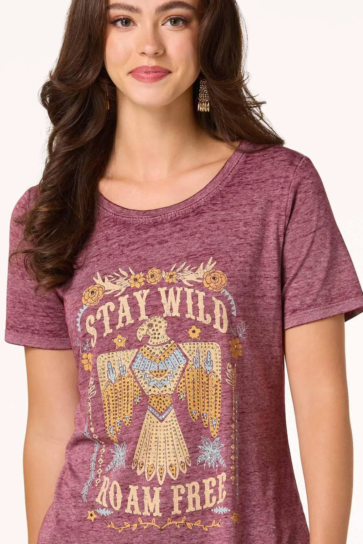 Embellished Stay Wild Tee