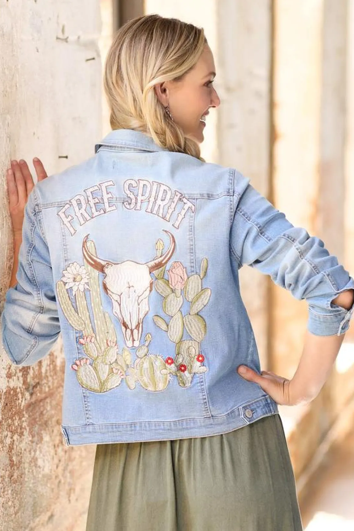 Embroidered Free Spirit Denim Jacket