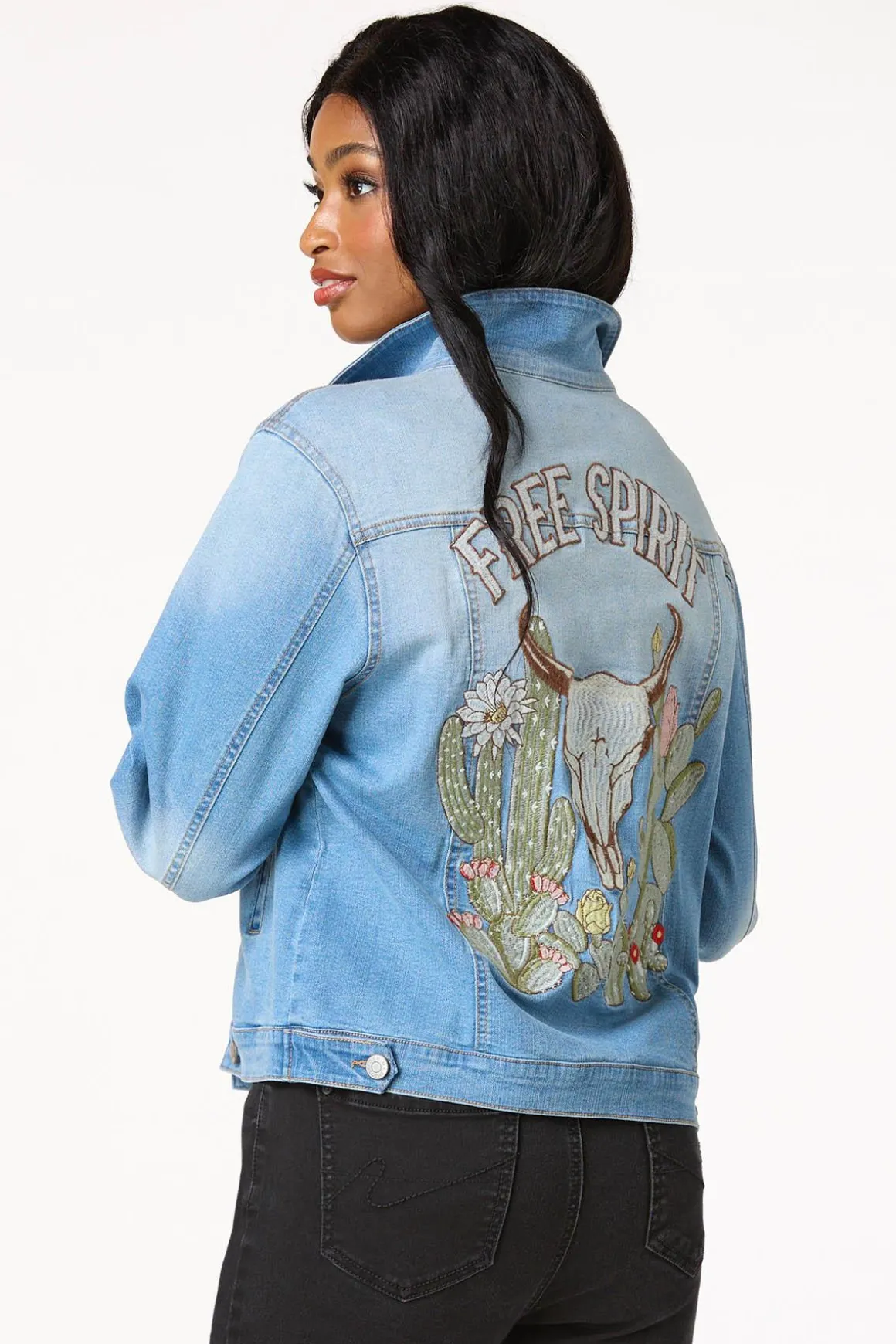 Embroidered Free Spirit Denim Jacket