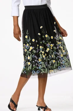 Embroidered Mesh Skirt