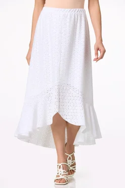 Eyelet High- Low Skirt