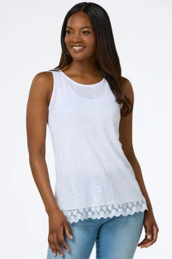 Eyelet Lace Hem Tank