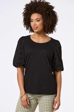 Eyelet Puff Sleeve Top