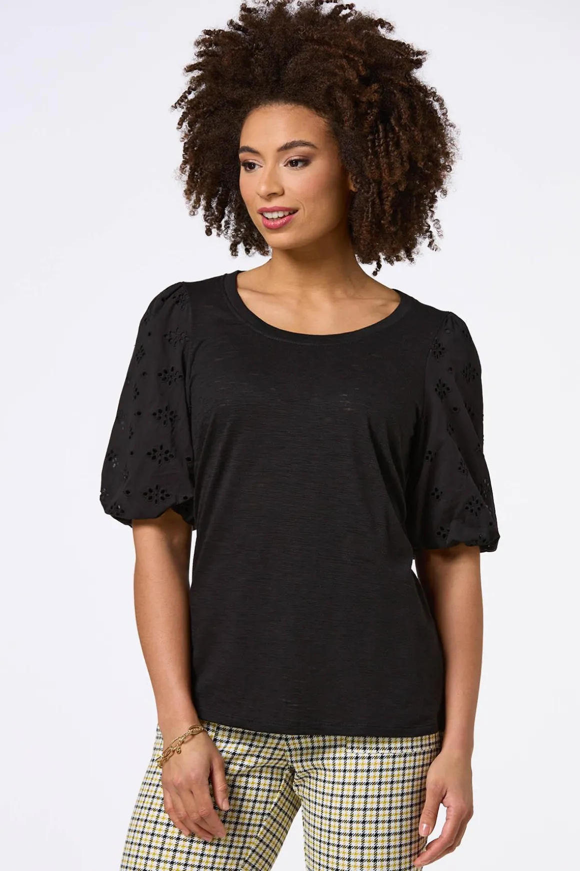 Eyelet Puff Sleeve Top