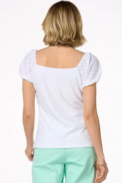 Eyelet Sweetheart Top