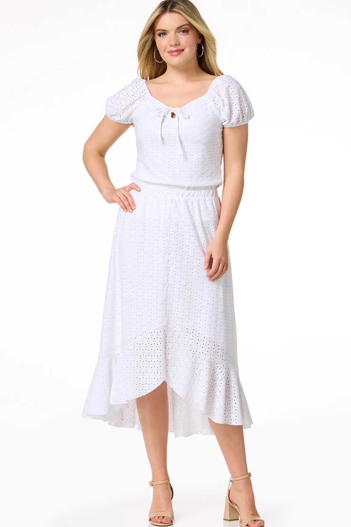 Eyelet Sweetheart Top