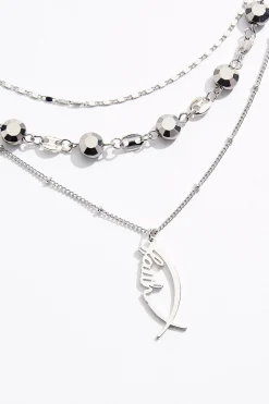 Faith Fish Pendant Layered Necklace
