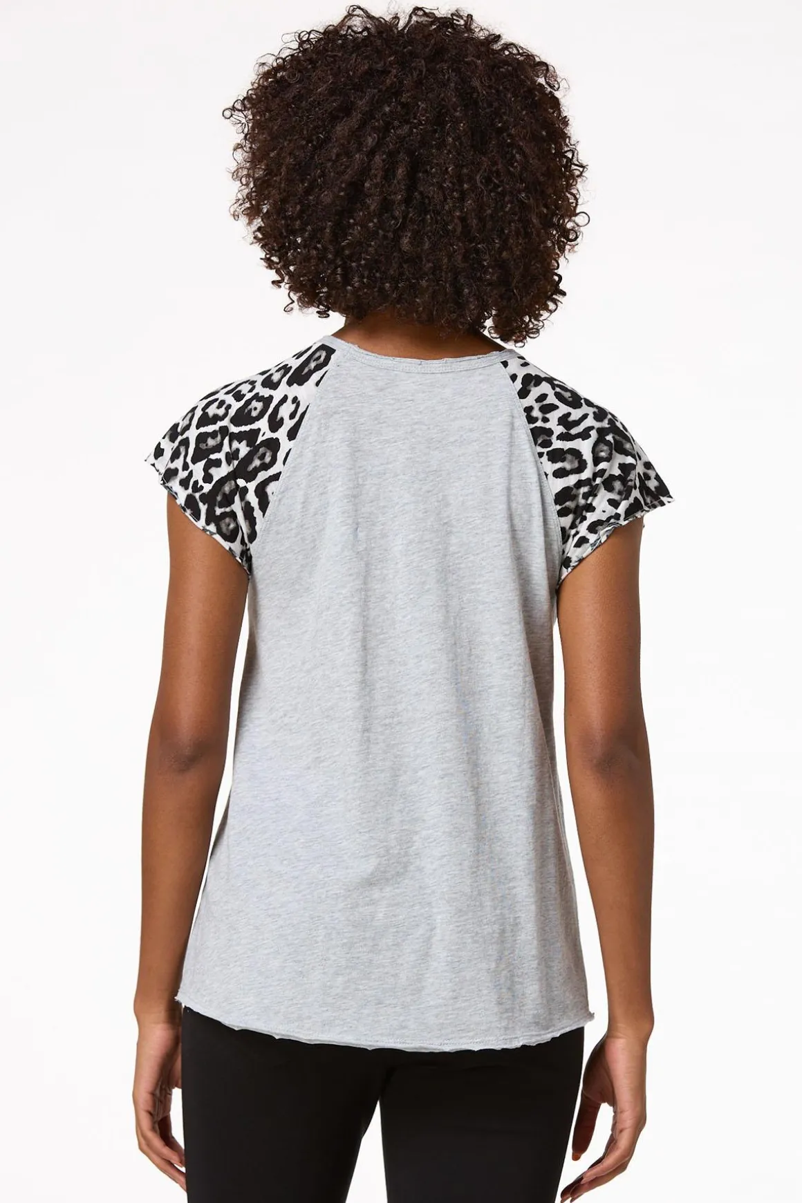 Faith Leopard Sleeve Tee