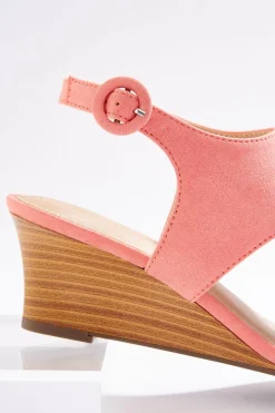 Faux Suede Thong Wedge Sandals