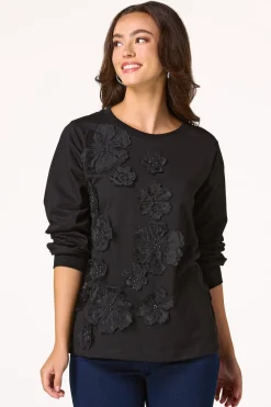Floral Applique Sweatshirt