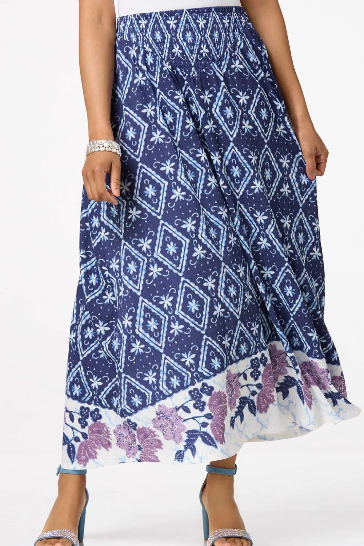 Floral Border Maxi Skirt