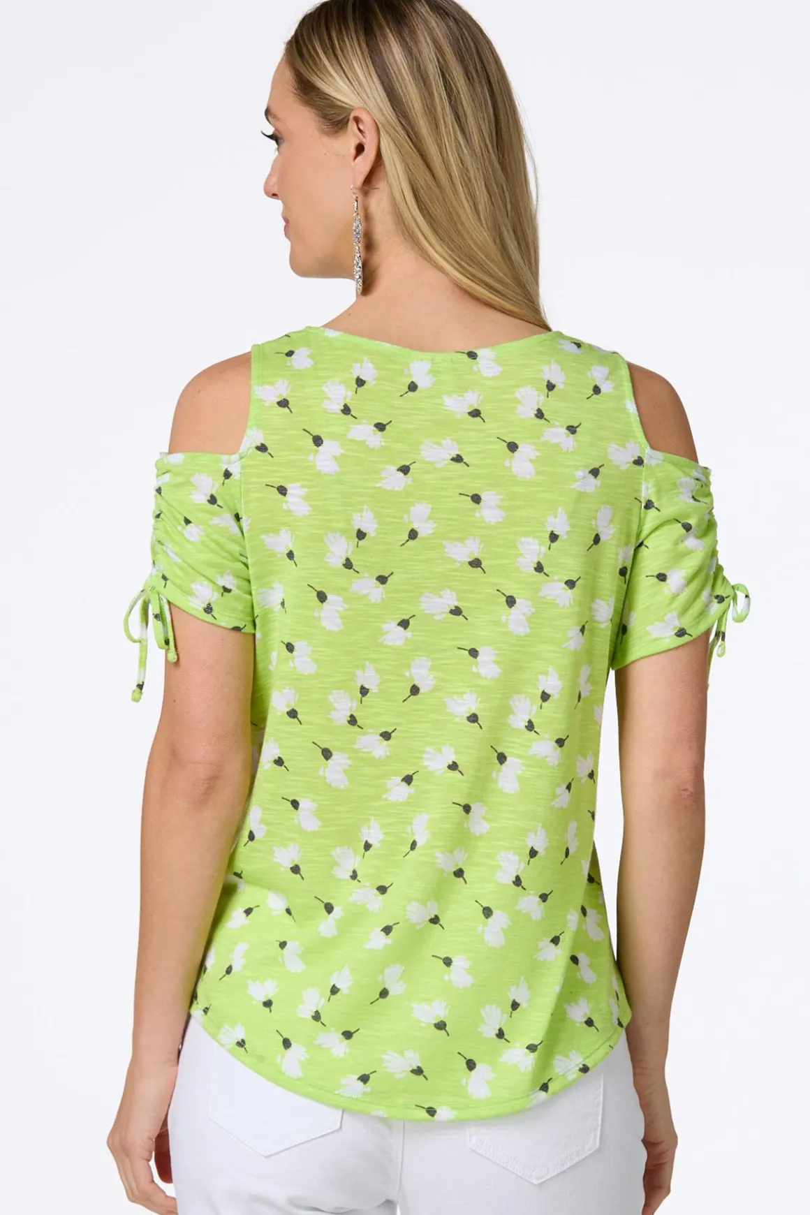 Floral Breeze Cold Shoulder Top