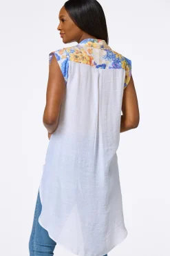 Floral Button Front Tunic