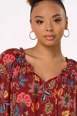 Floral Crochet Trim Top
