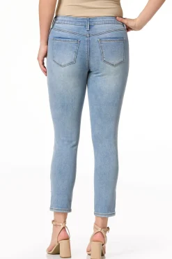 Floral Embroidered Pearl Ankle Jeans