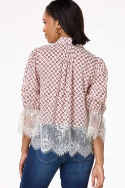 Floral Lace Trim Shirt