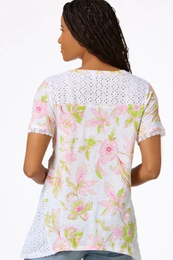 Floral Lace Trim Tunic