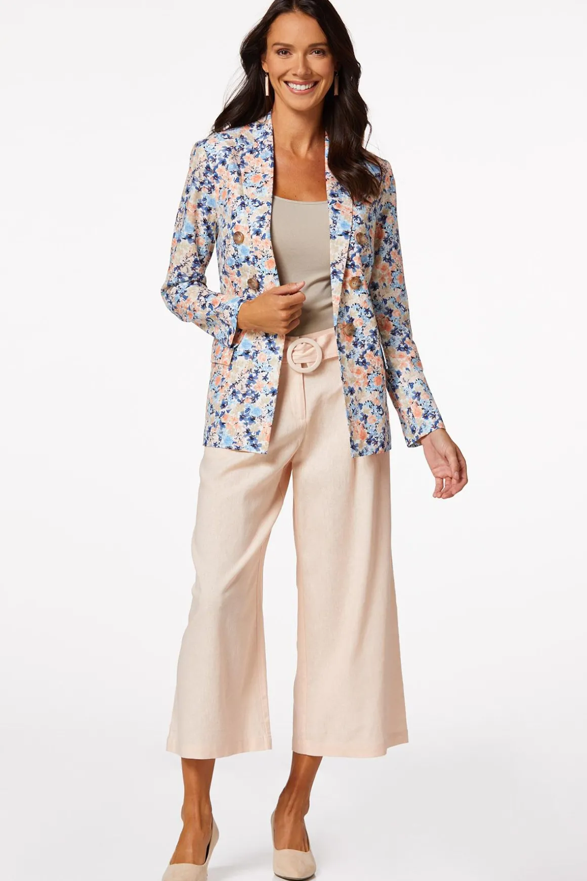 Floral Linen Blazer