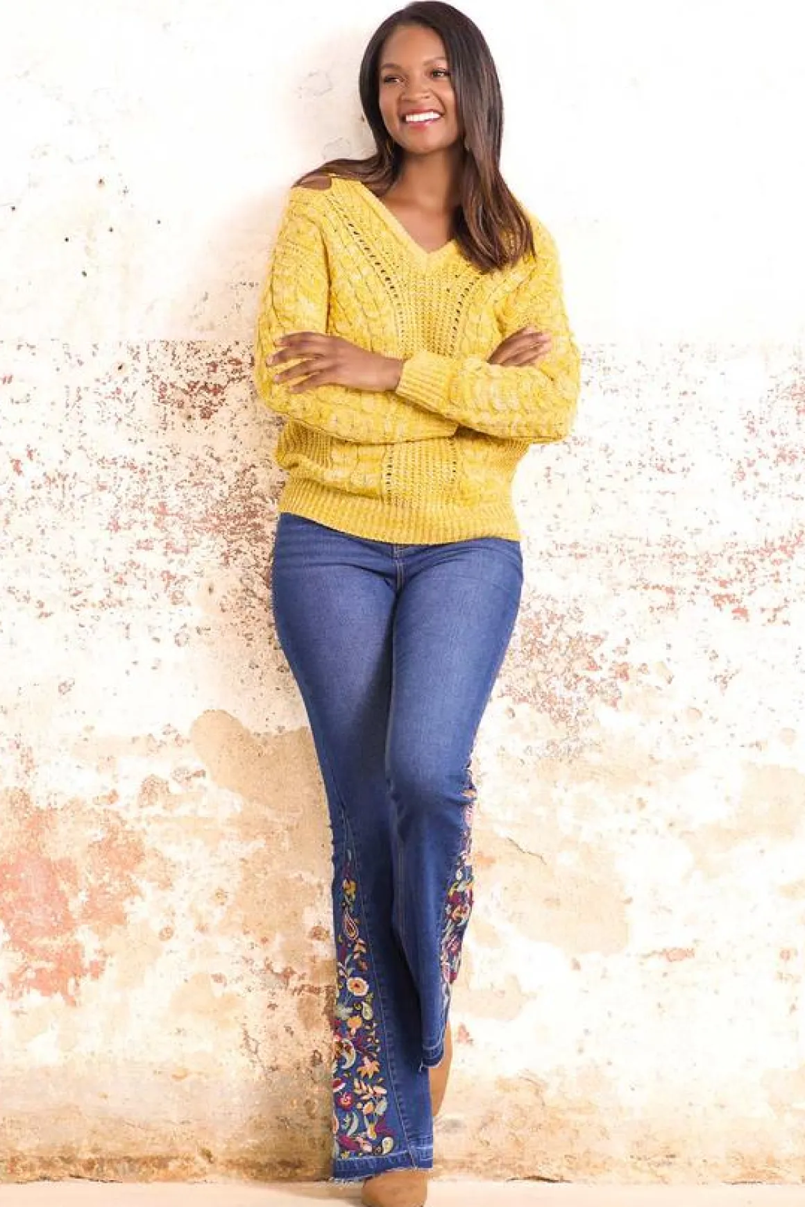 Floral Paisley Embroidered Jeans