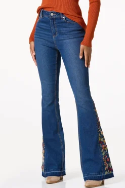Floral Paisley Embroidered Jeans