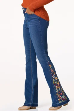 Floral Paisley Embroidered Jeans