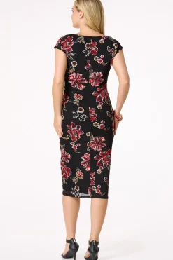 Floral Ruched Midi Dress