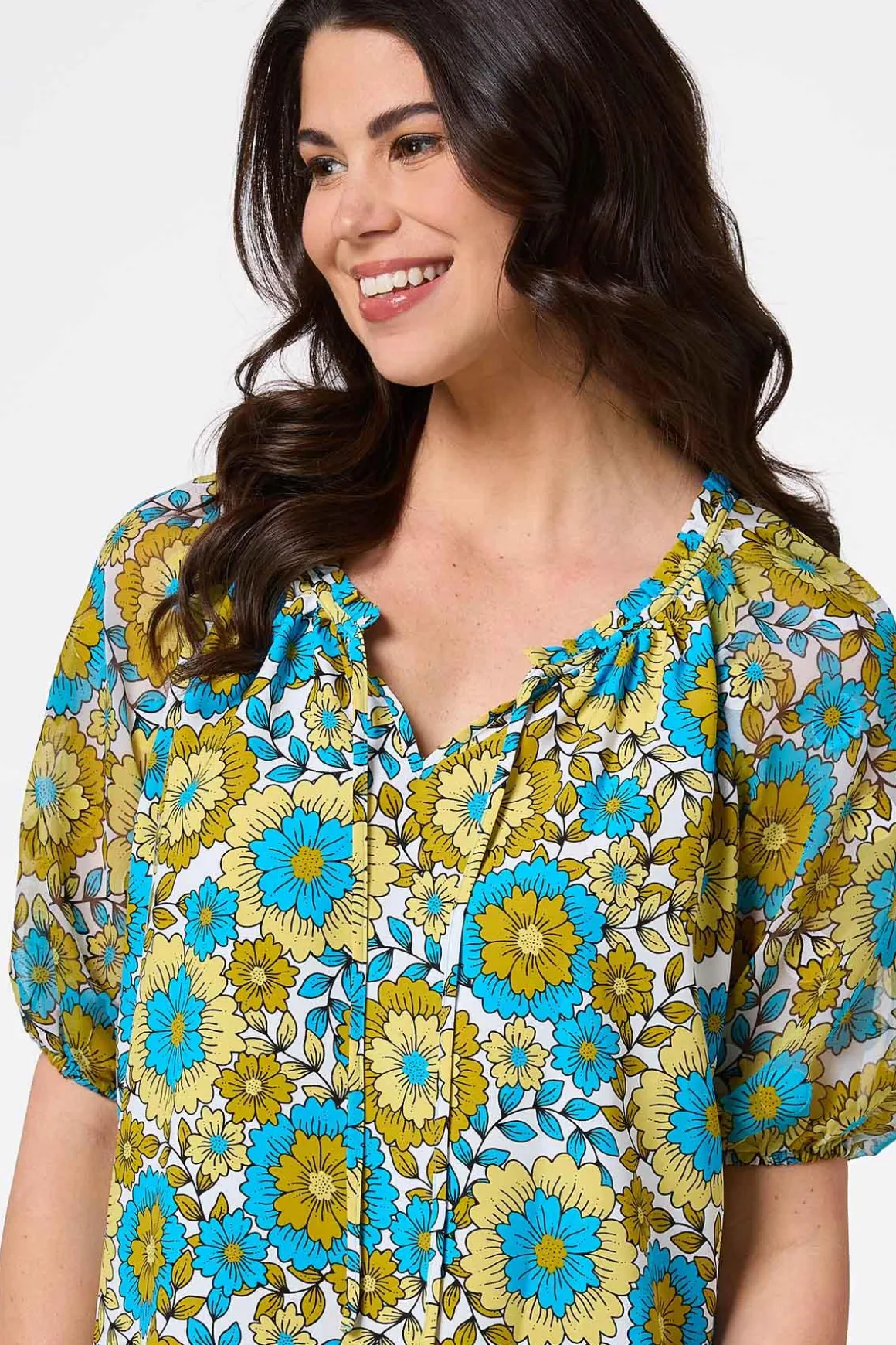 Floral Sheer Sleeve Top