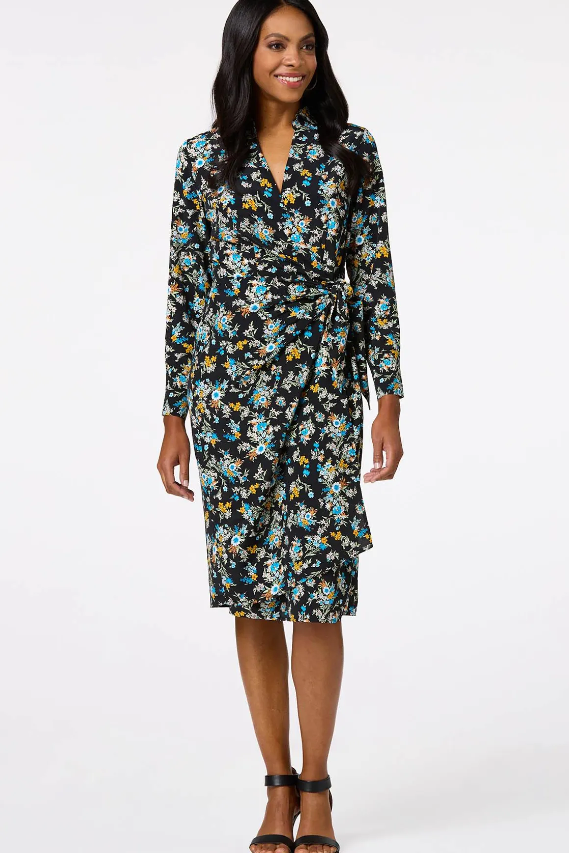 Floral Side Knot Midi Dress