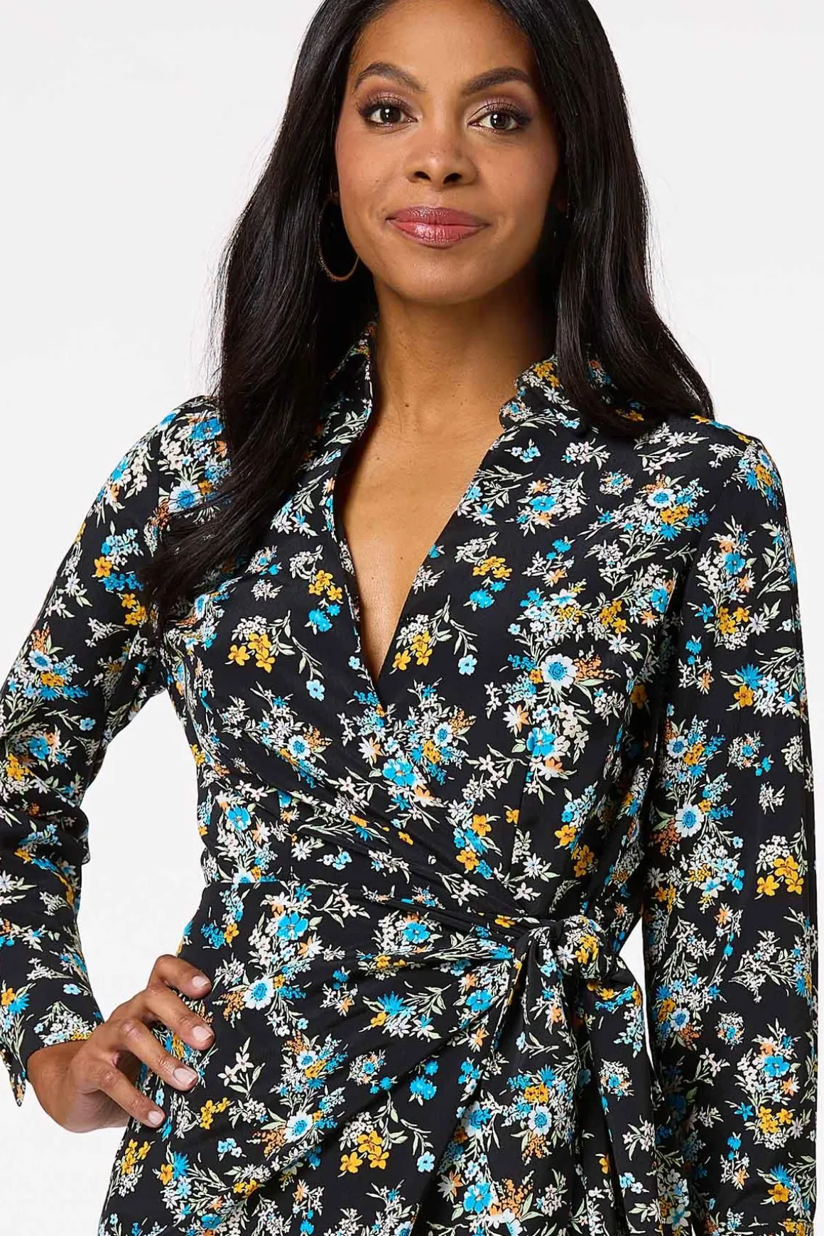 Floral Side Knot Midi Dress