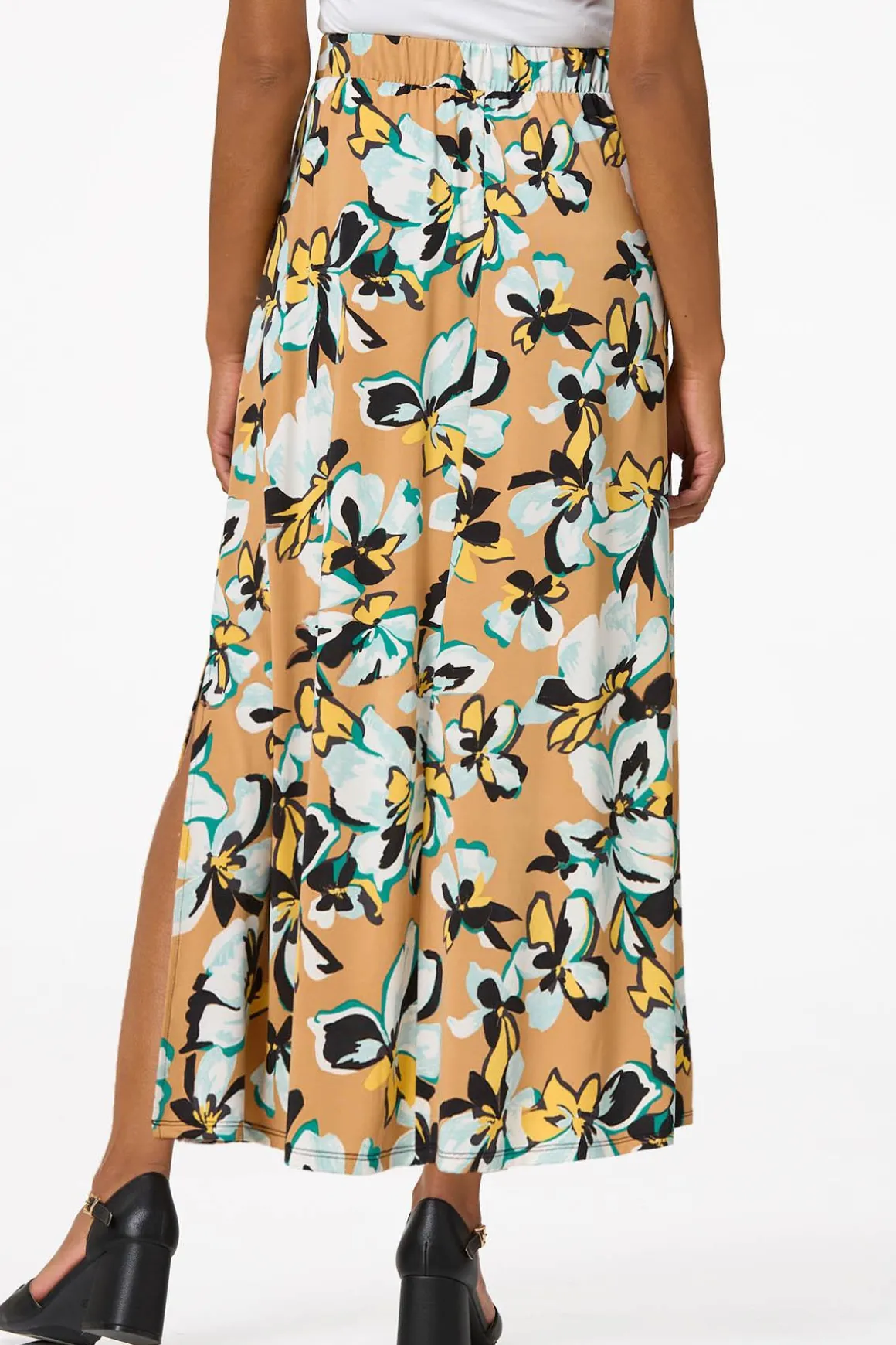 Floral Tie Front Maxi Skirt
