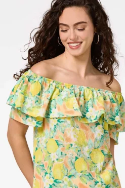 Flounced Floral Lemon Top