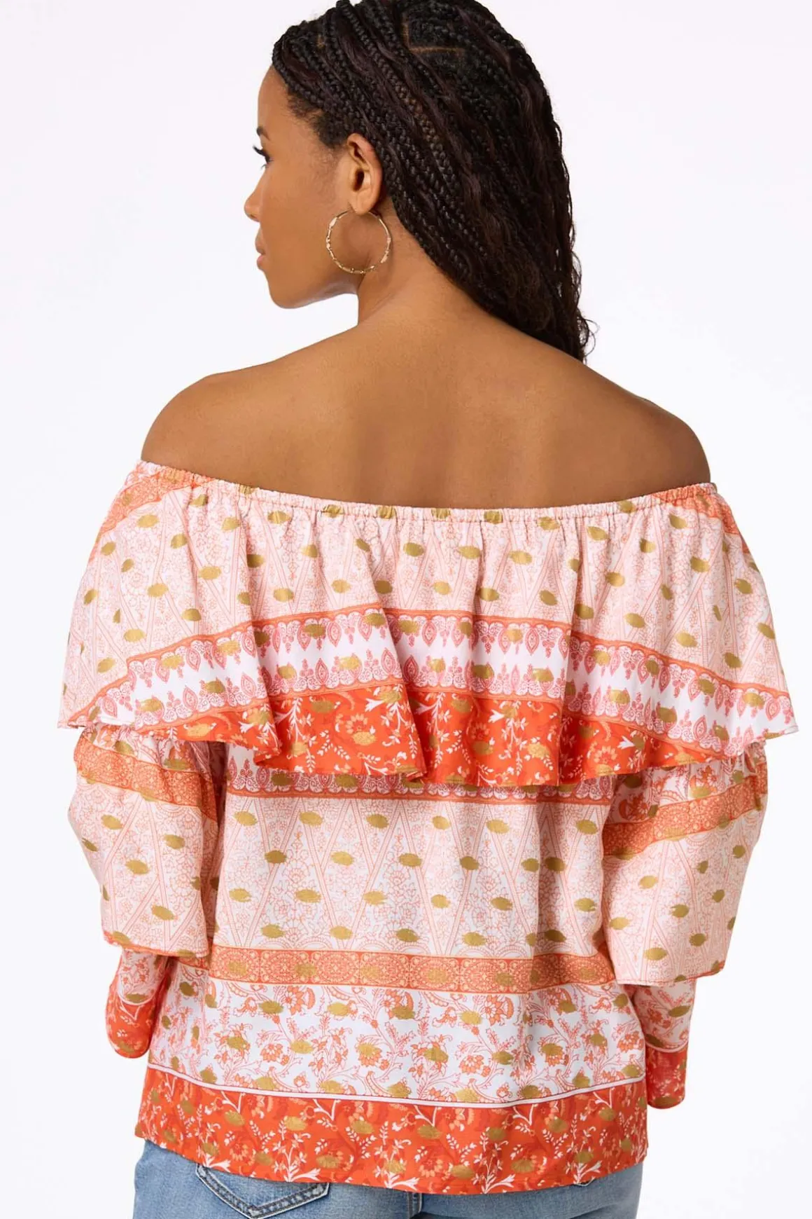 Flounced Off Shoulder Top
