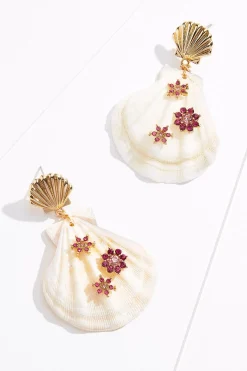 Flower Tropical Shell Earrings