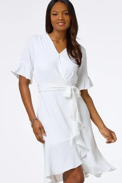 Flowy Ruffled Wrap Dress