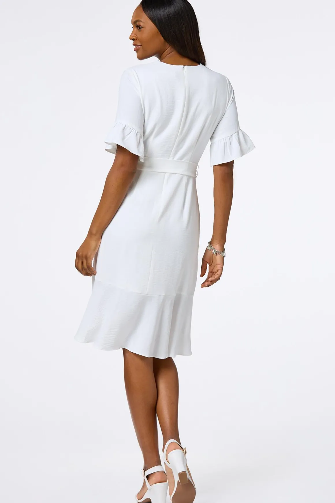 Flowy Ruffled Wrap Dress