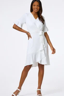 Flowy Ruffled Wrap Dress