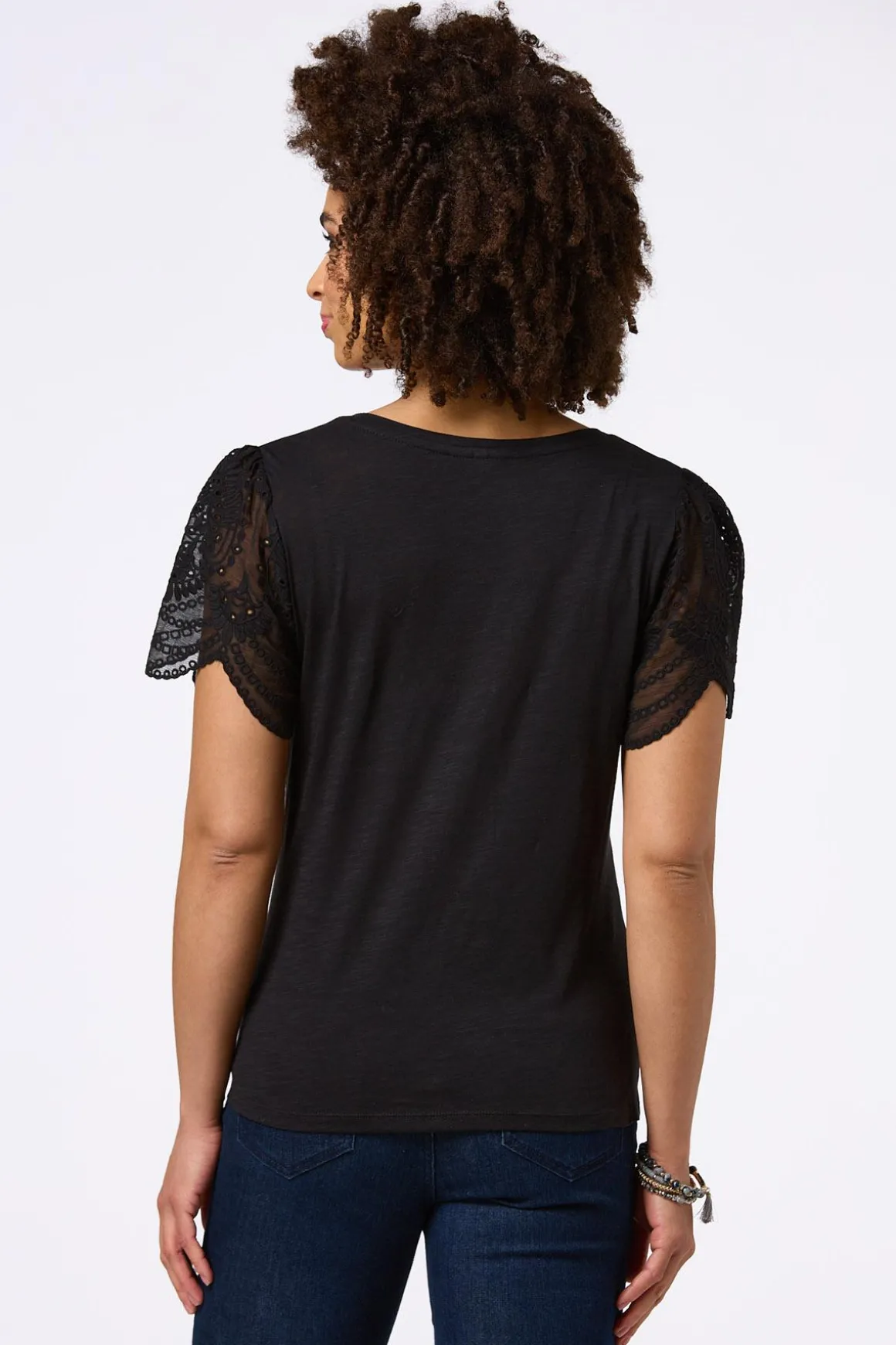 Flutter Eyelet Sleeve Top
