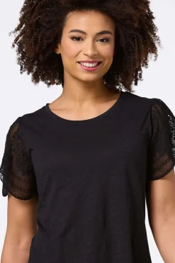 Flutter Eyelet Sleeve Top