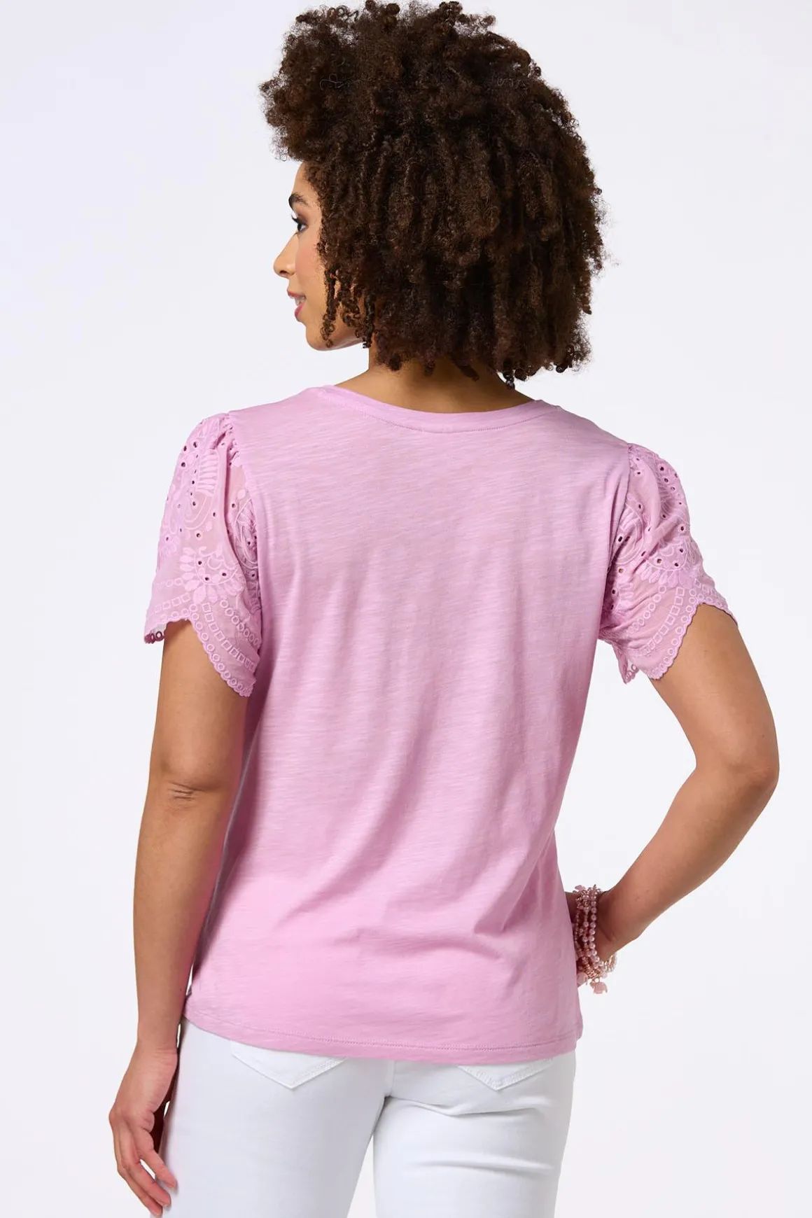 Flutter Eyelet Sleeve Top