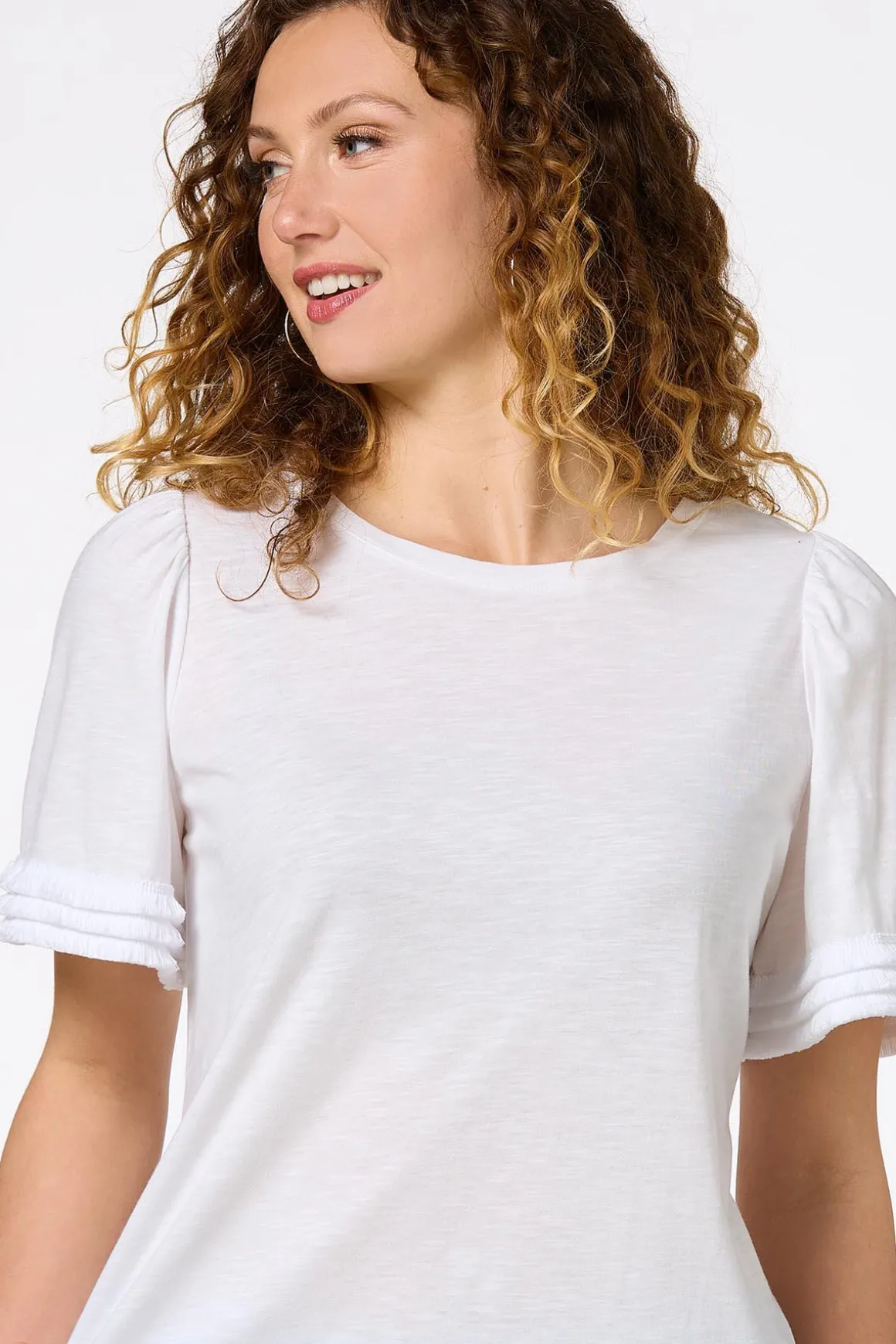 Fringe Puff Sleeve Tee
