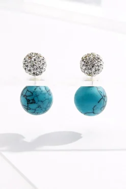 Front Back Button Earrings
