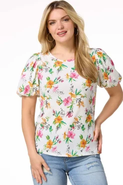 Garden Floral Puff Sleeve Top