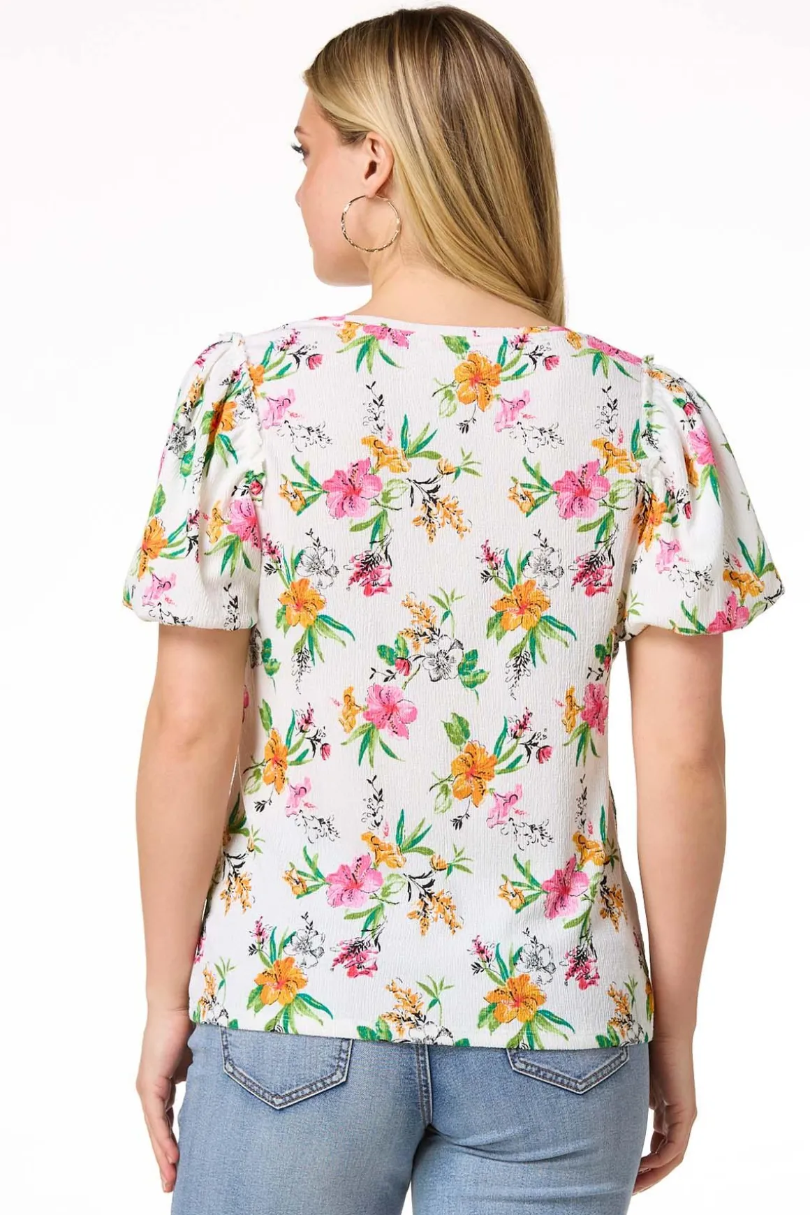 Garden Floral Puff Sleeve Top