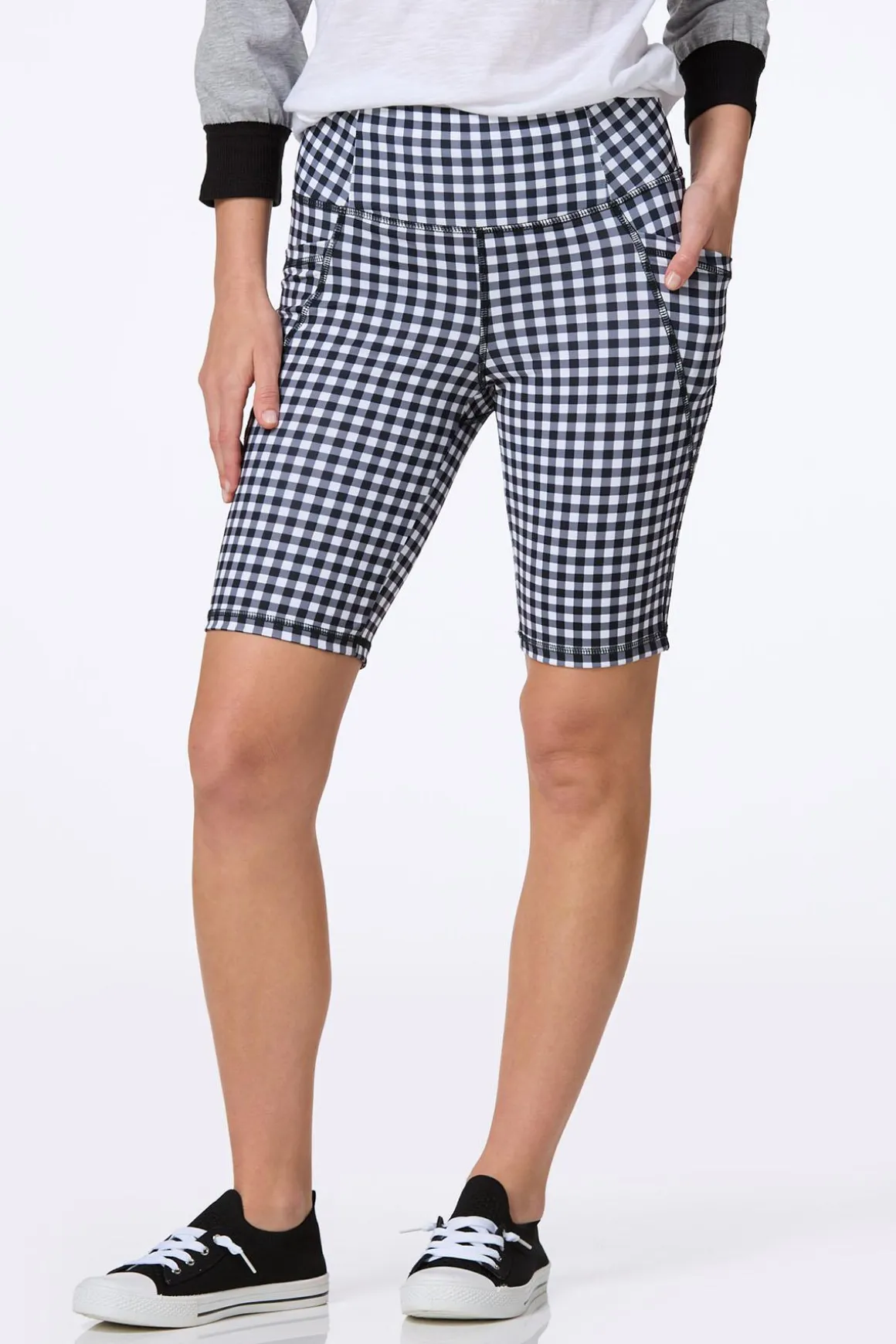 Gingham Biker Shorts