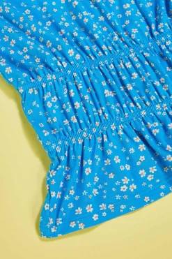Girls Blue Floral Top