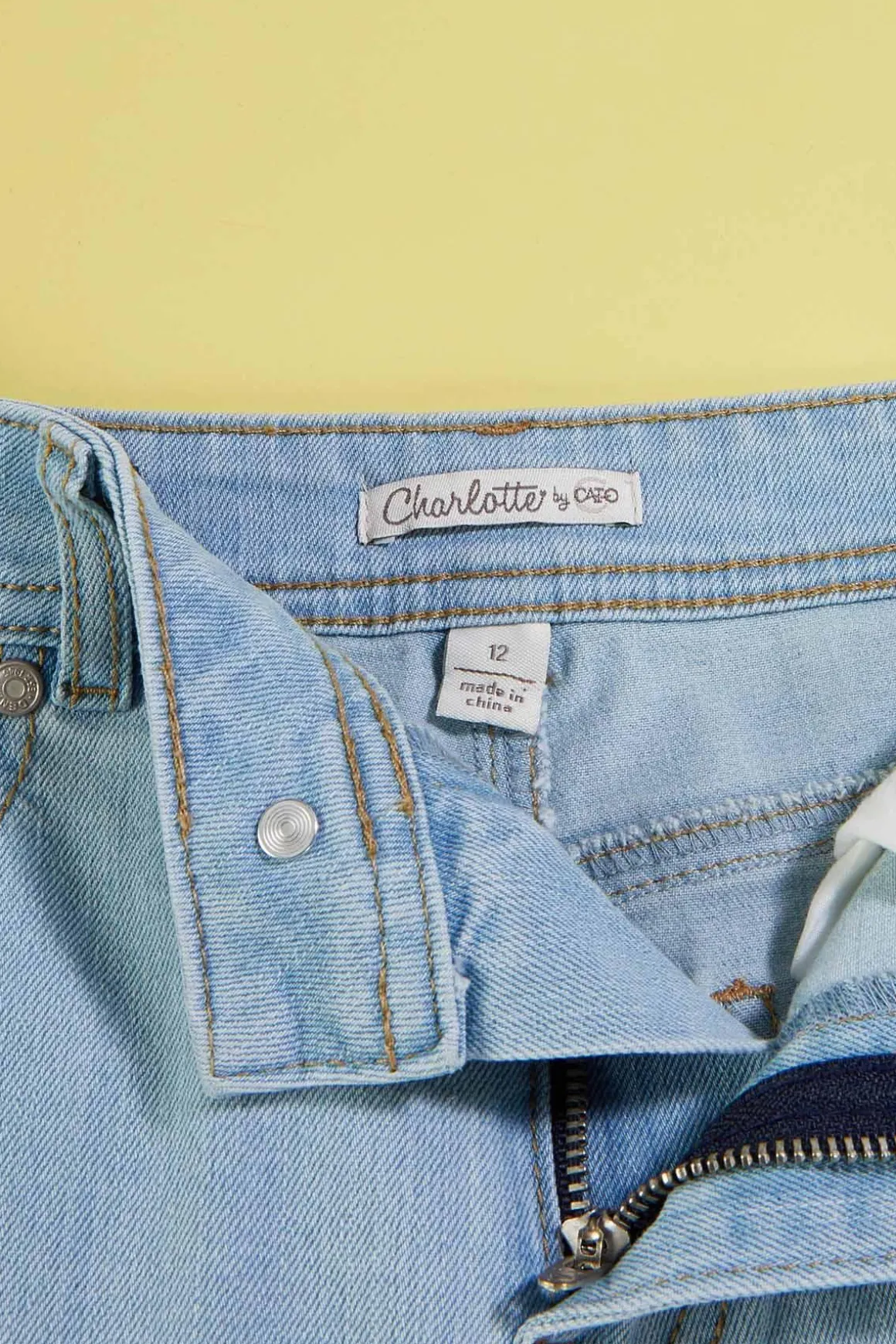 Girls Cropped Eyelet Hem Jeans