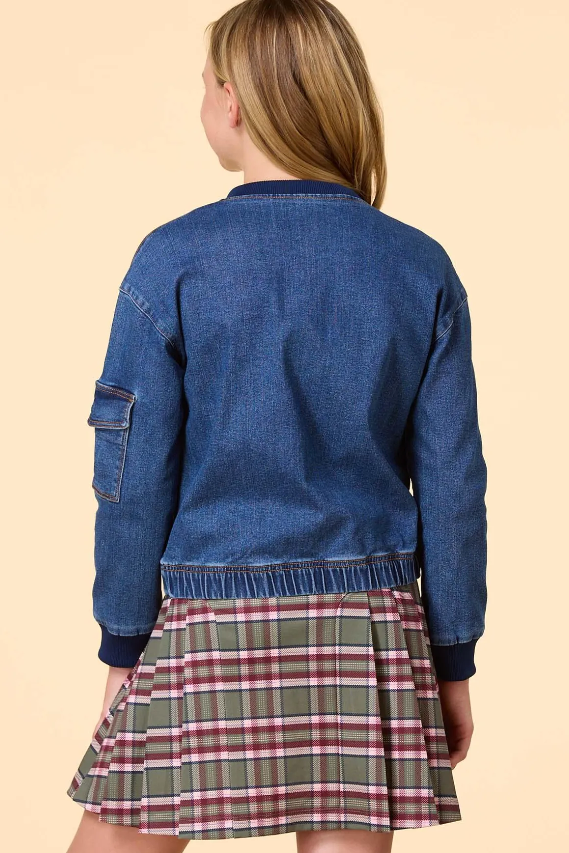 Girls Denim Bomber Jacket